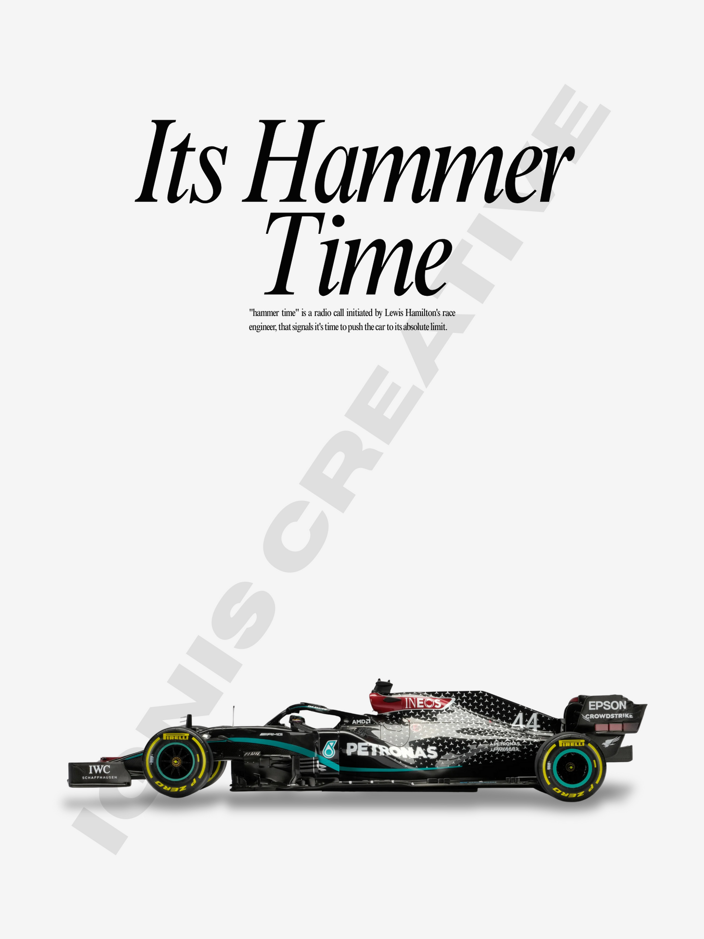 Lewis Hamilton Its Hammer Time Poster V. 2