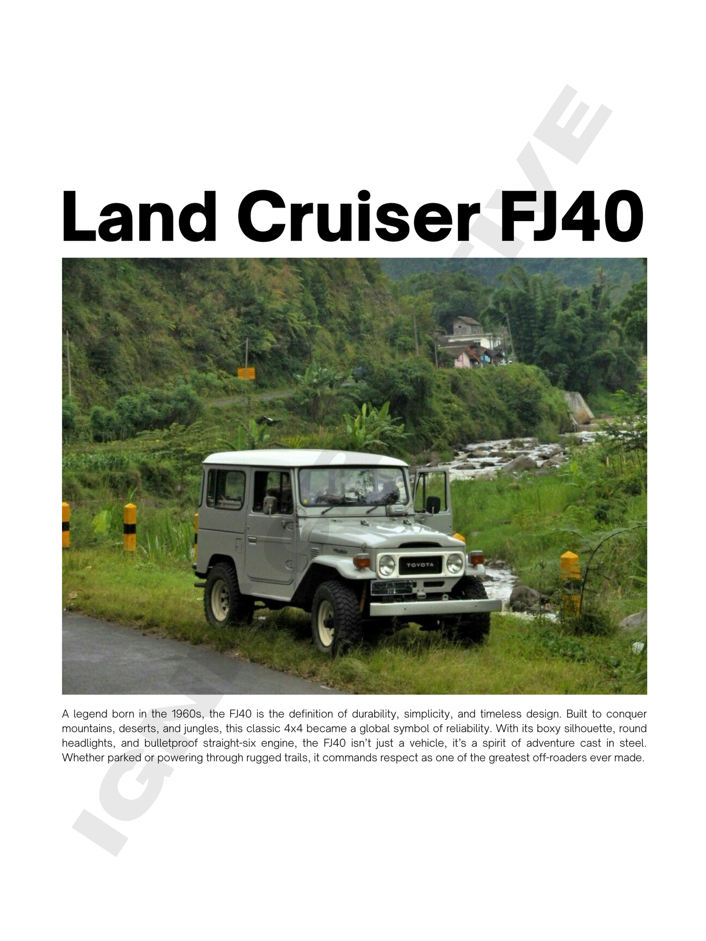 FJ40 Land Cruiser poster