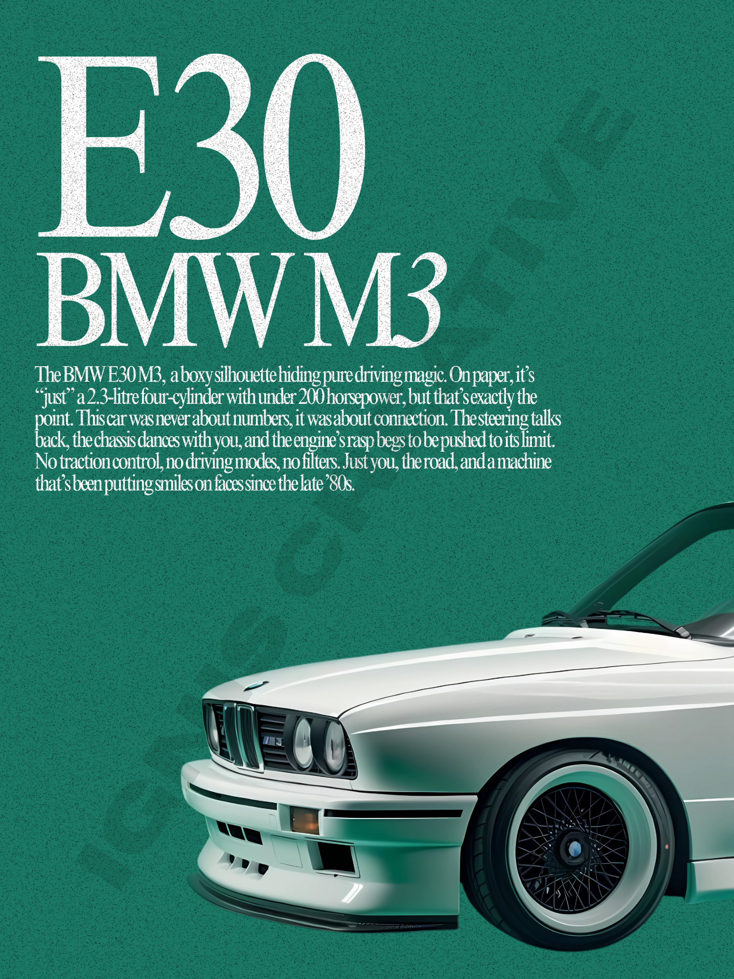 E30 BMW M3 Poster